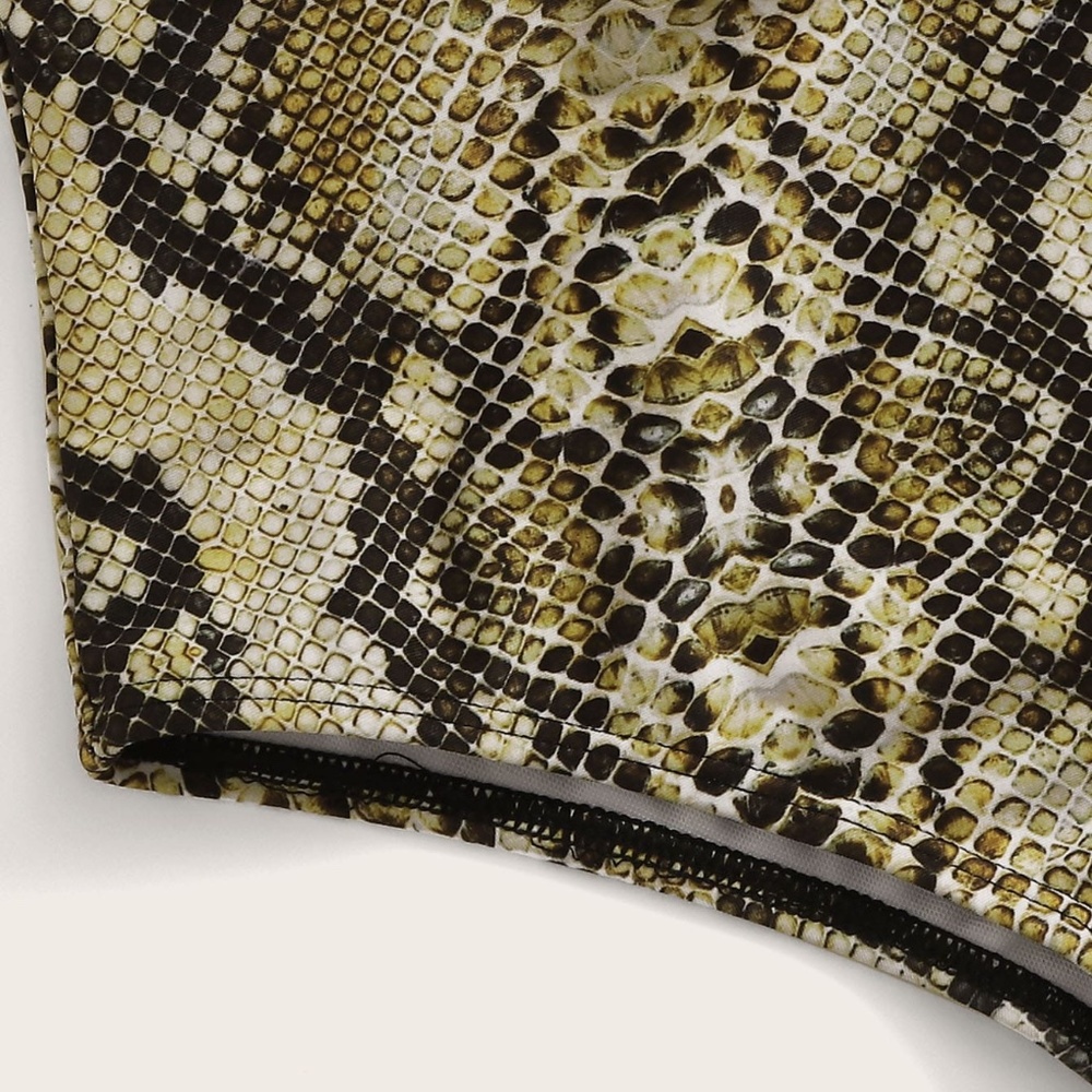 Reptile Print Asymmetrical Swimsuit One Piece - Picture 6 of 7